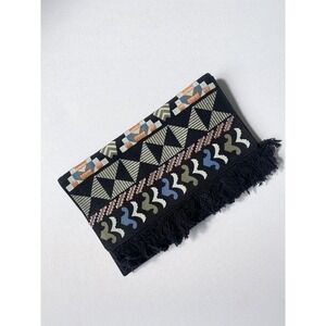 Stella & Dot Embroidered Black‎ Clutch